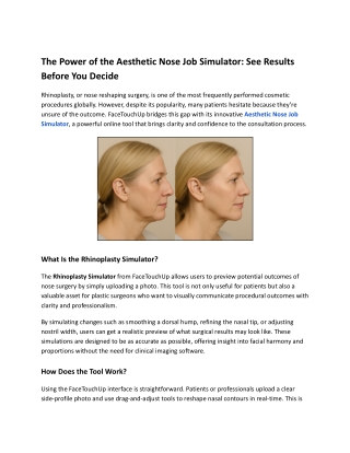 The Power of the Aesthetic Nose Job Simulator_ See Results Before You Decide