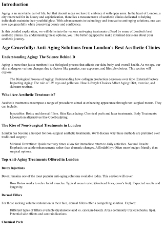 Age Gracefully: Anti-Aging Solutions from London's Best Aesthetic Clinics