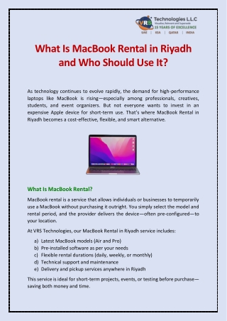 what is macbook rental in riyadh and who should