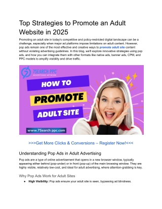 Top Strategies to Promote an Adult Website in 2025
