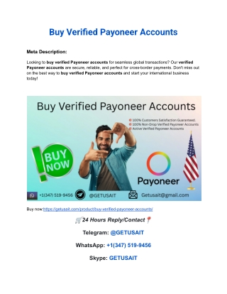 buy verified payoneer accounts