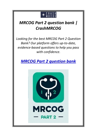 mrcog part 2 question bank crashmrcog