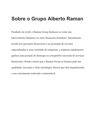 Sobre o Grupo Alberto Raman