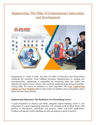 Engineering: The Pillar of Contemporary Innovation and Development