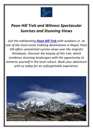 Poon Hill Trek and Witness Spectacular Sunrises and Stunning Views