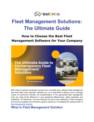 fleet management solutions the ultimate guide