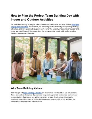 How to Plan the Perfect Team Building Day with Indoor and Outdoor Activities