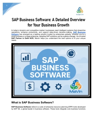 SAP Business Software- A Detailed Overview for Your Business Growth