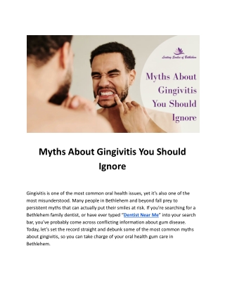 Myths About Gingivitis You Should Ignore