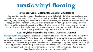 rustic vinyl flooring