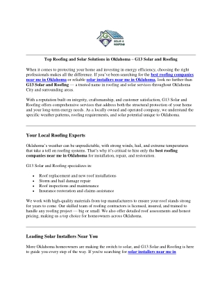 TTop Roofing and Solar Solutions in Oklahoma – G13-Solar-Roofing
