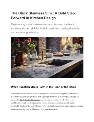 The Black Stainless Sink a Bold Step Forward in Kitchen Design