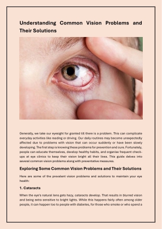 understanding common vision problems and their