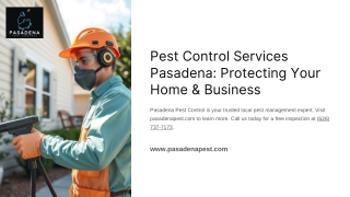 Reliable Pest Control Services in Pasadena – Trusted Experts at PasadenaPest