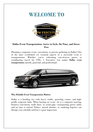 Executive Event Transfers for Dallas Corporate Needs