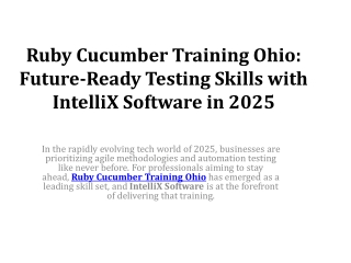 ruby cucumber training ohio future ready testing