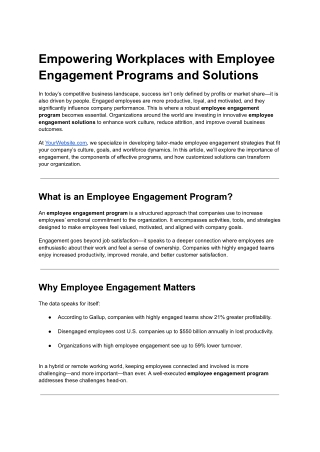 Empowering Workplaces with Employee Engagement Programs and Solutions