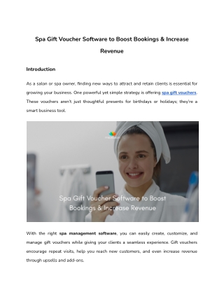 Spa Gift Voucher Software to Boost Bookings & Increase Revenue