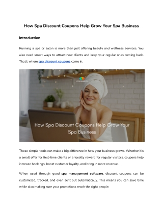 Boost Sales and Client Loyalty with Spa Discount Coupons