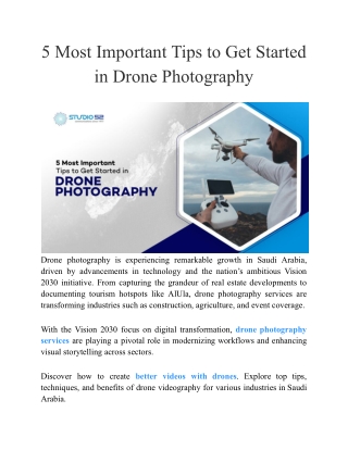 5 Most Important Tips to Get Started in Drone Photography
