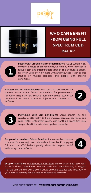 Who Can Benefit from Using Full Spectrum CBD Balm