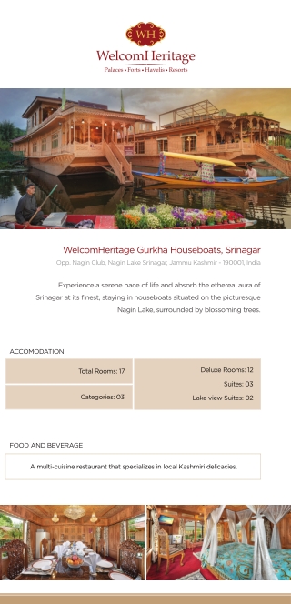 Houseboats in Srinagar | Book Deluxe Houseboat at Best Price - WelcomHeritage Gu
