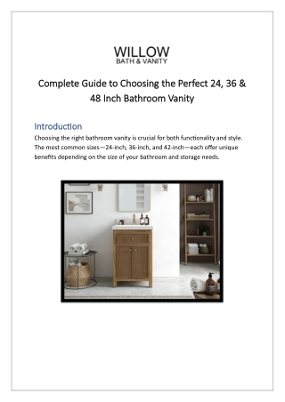 Complete Guide to Choosing the Perfect 24, 36 & 48 Inch Bathroom Vanity