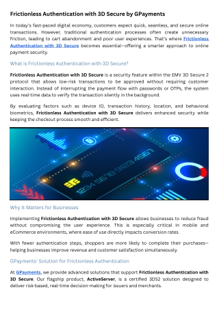 frictionless authentication with 3d secure