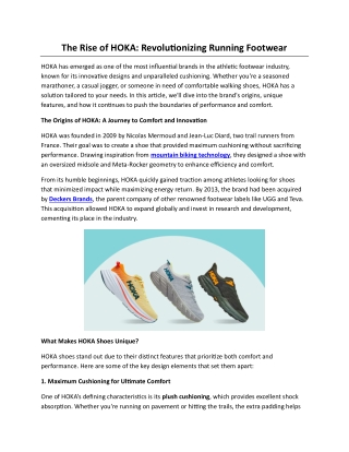 The Rise of HOKA Revolutionizing Running Footwear