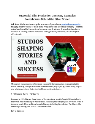 Successful Film Production Company Examples_ Powerhouses Behind the Silver Screen