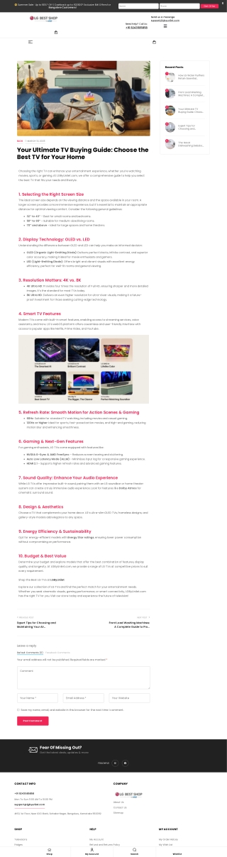 TV Buying Guide How to Choose the Best TV for Your Home - LG By Unilet