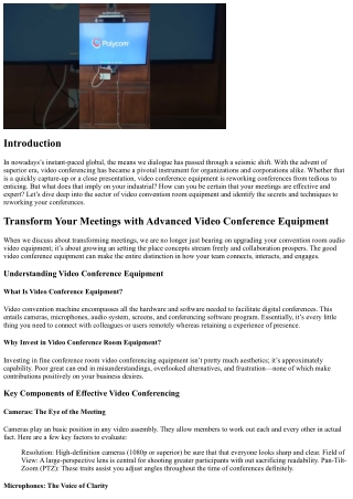 Change Your Conferences with Advanced Video Conference Tools