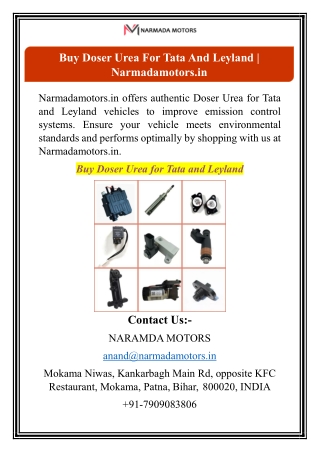 Buy Doser Urea For Tata And Leyland | Narmadamotors.in