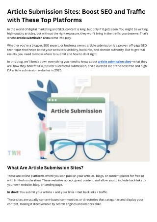 article submission sites boost seo and tra c with