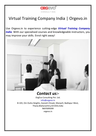 Virtual Training Company India | Orgevo.in