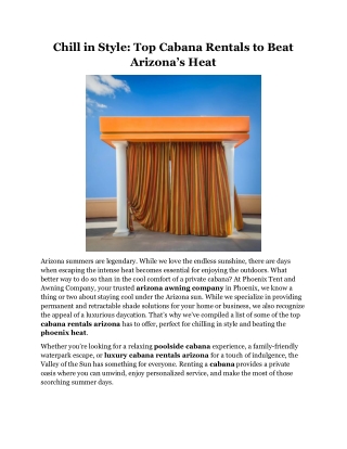 Chill in Style Top Cabana Rentals to Beat Arizona’s Heat
