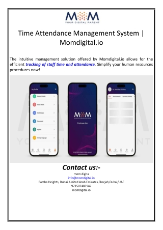 Time Attendance Management System | Momdigital.io