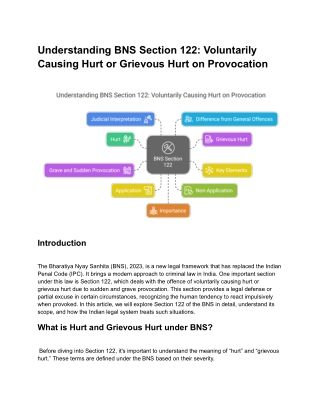 Understanding BNS Section 122_ Voluntarily Causing Hurt or Grievous Hurt on Provocation