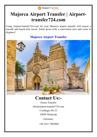 Majorca Airport Transfer | Airport-transfer724.com