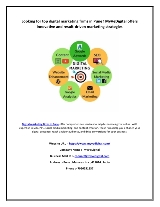 Looking for top digital marketing firms in Pune - MyVeDigital offers innovative and result-driven marketing strategies