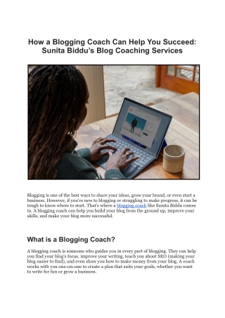 How a Blogging Coach Can Help You Succeed -Sunita Biddu’s Blog Coaching Services