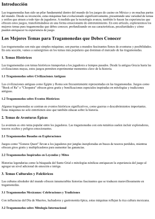 Los Mejores Temas para Tragamonedas que Debes Conocer