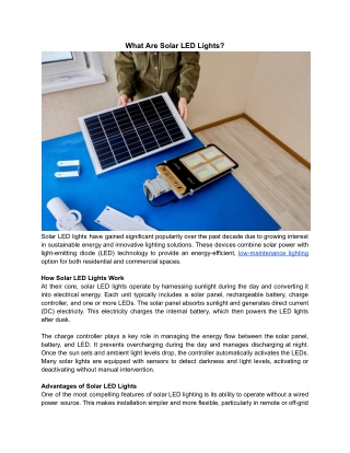 what are solar led lights