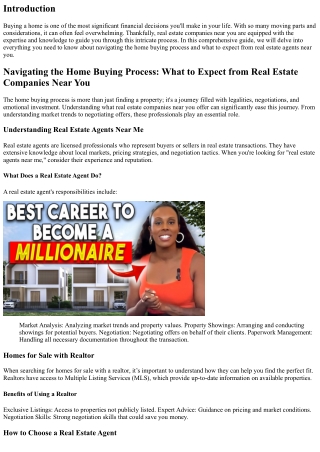 **Navigating the Home Buying Process: What to Expect from Real Estate Companies