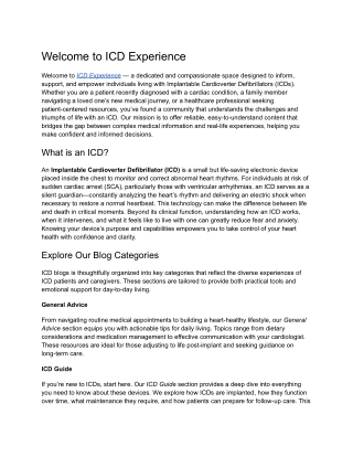 welcome to icd experience