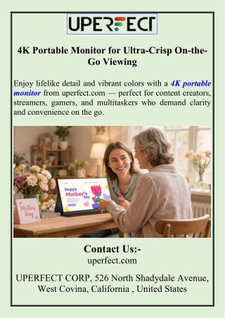 4K Portable Monitor for Ultra-Crisp On-the-Go Viewing