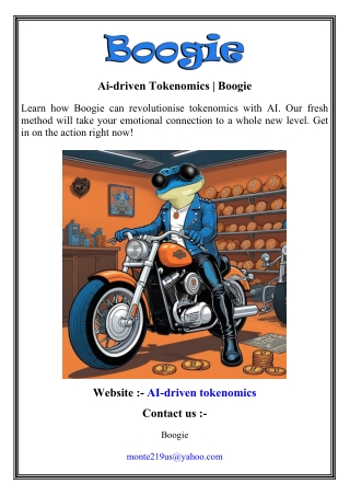Ai-driven Tokenomics   Boogie