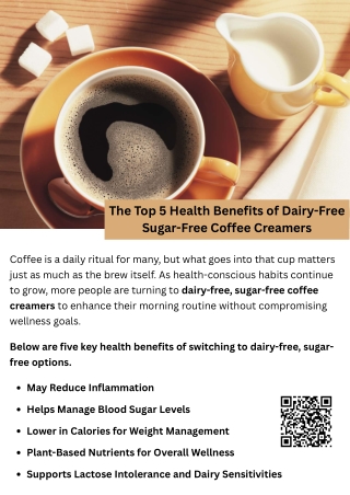 The Top 5 Health Benefits of Dairy-Free Sugar-Free Coffee Creamers
