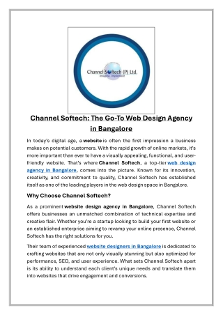channel softech the go to web design agency