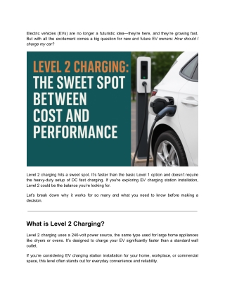 Level 2 Charging_ The Sweet Spot Between Cost and Performance